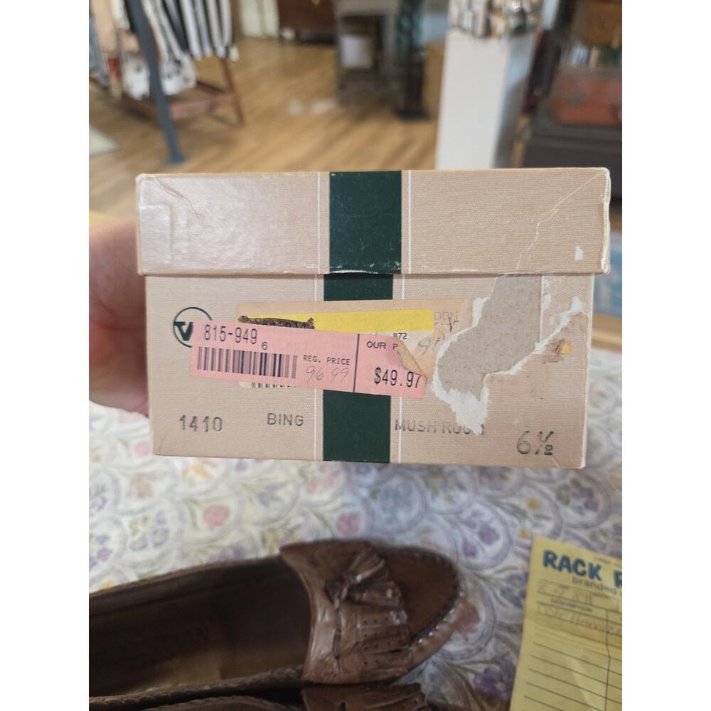 1980s Cole Haan Brown Tassel Loafers Womens In Box Size 6.5 Has Orig Receipt - Picture 15 of 15